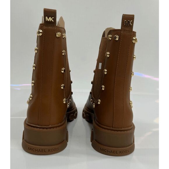 MICHAEL Michael Kors Women's Ridley Studded Lug Sole Chelsea Boots - Luggage 6M - Picture 5 of 10